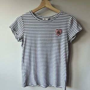 Striped T-Shirt with Heart Patch